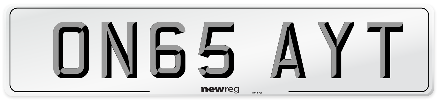 ON65 AYT Number Plate from New Reg